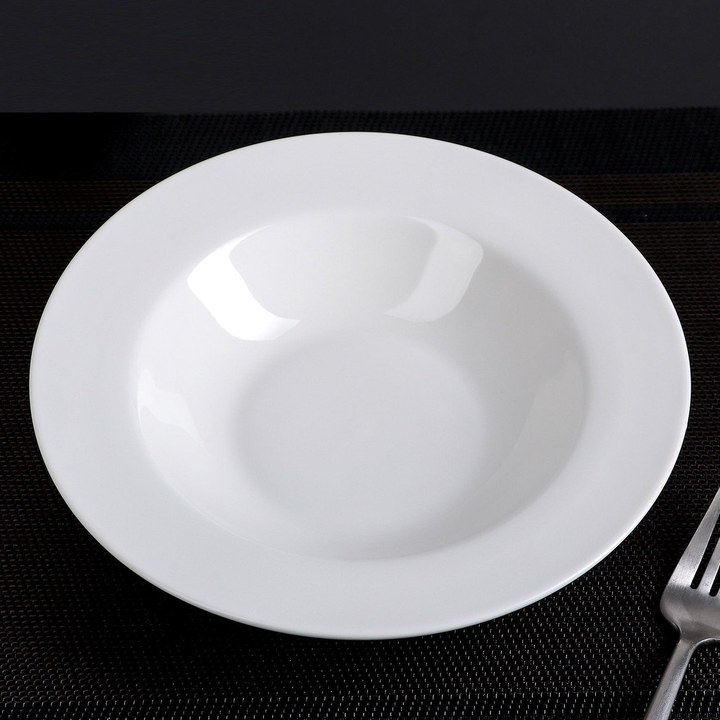 Professional Rolled Rim White Deep Plate 8" inch | 8 Fl Oz-2