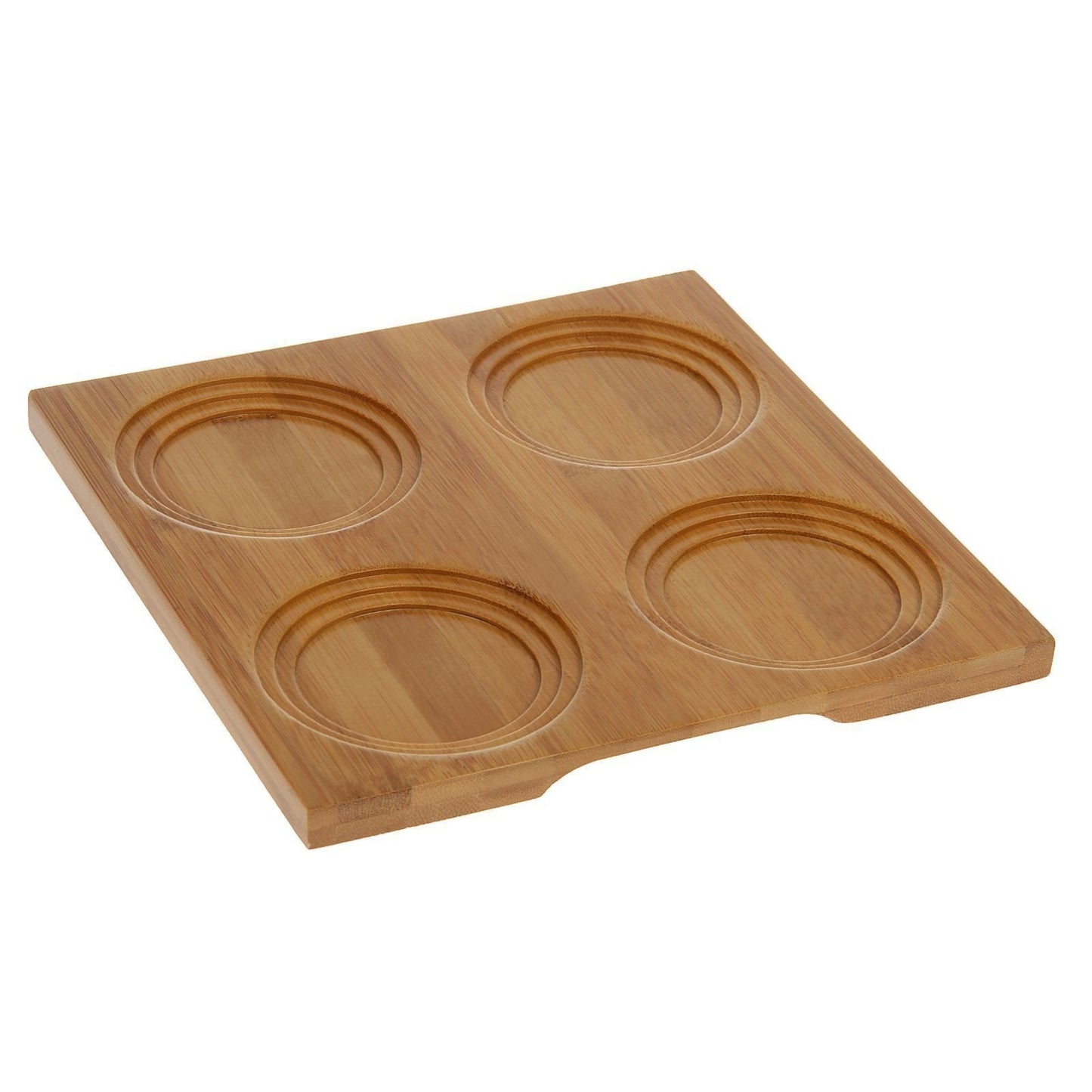 A Set Of A 4 Section Bamboo Tray With 4 Doublewalled Thermo Glasses To Match-2