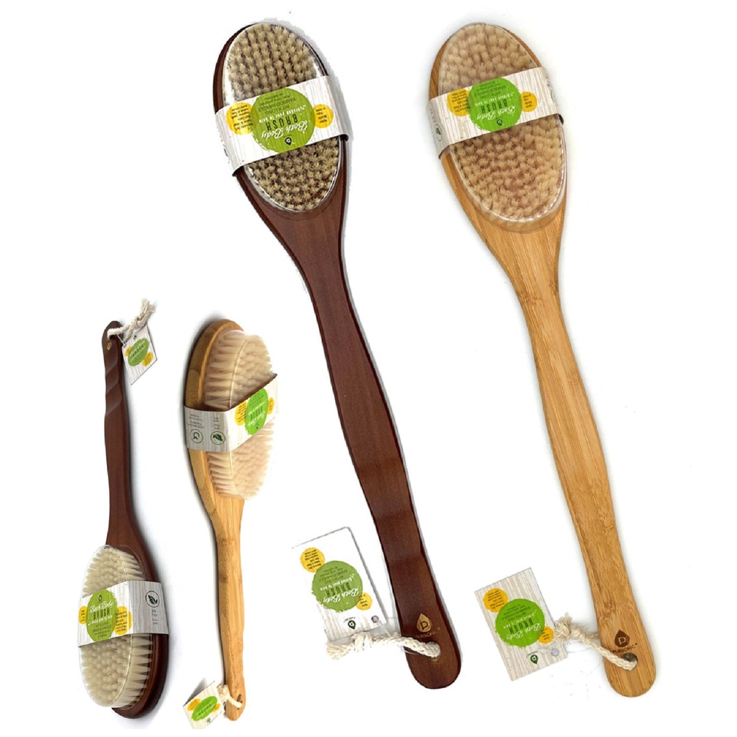Bath Body Brush With Long Bamboo Handle-0