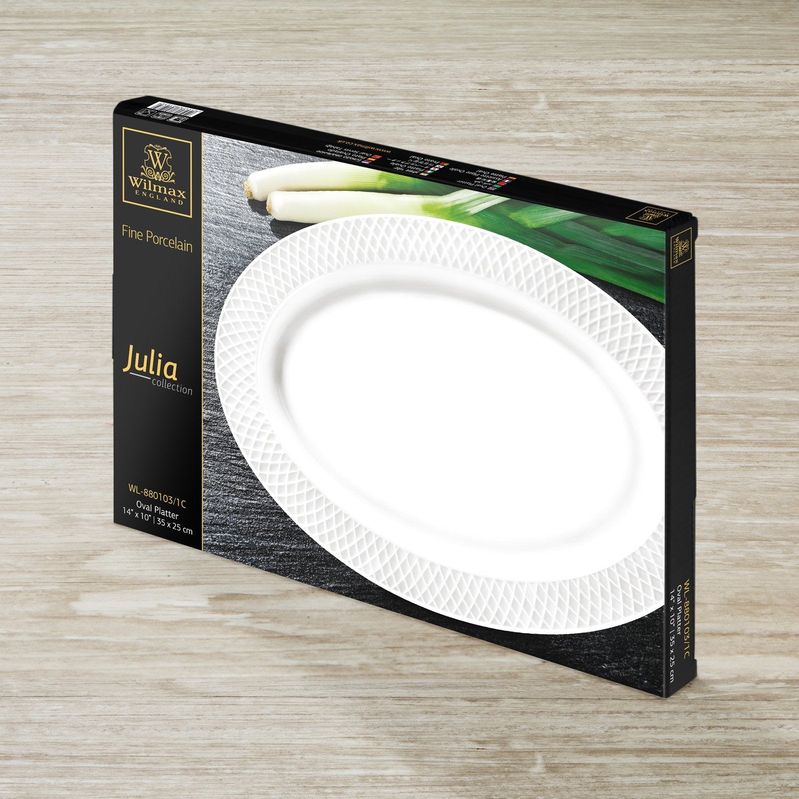 White Oval Platter With Embossed Wide Rim 14" inch X 10" inch |In Gift Box-0
