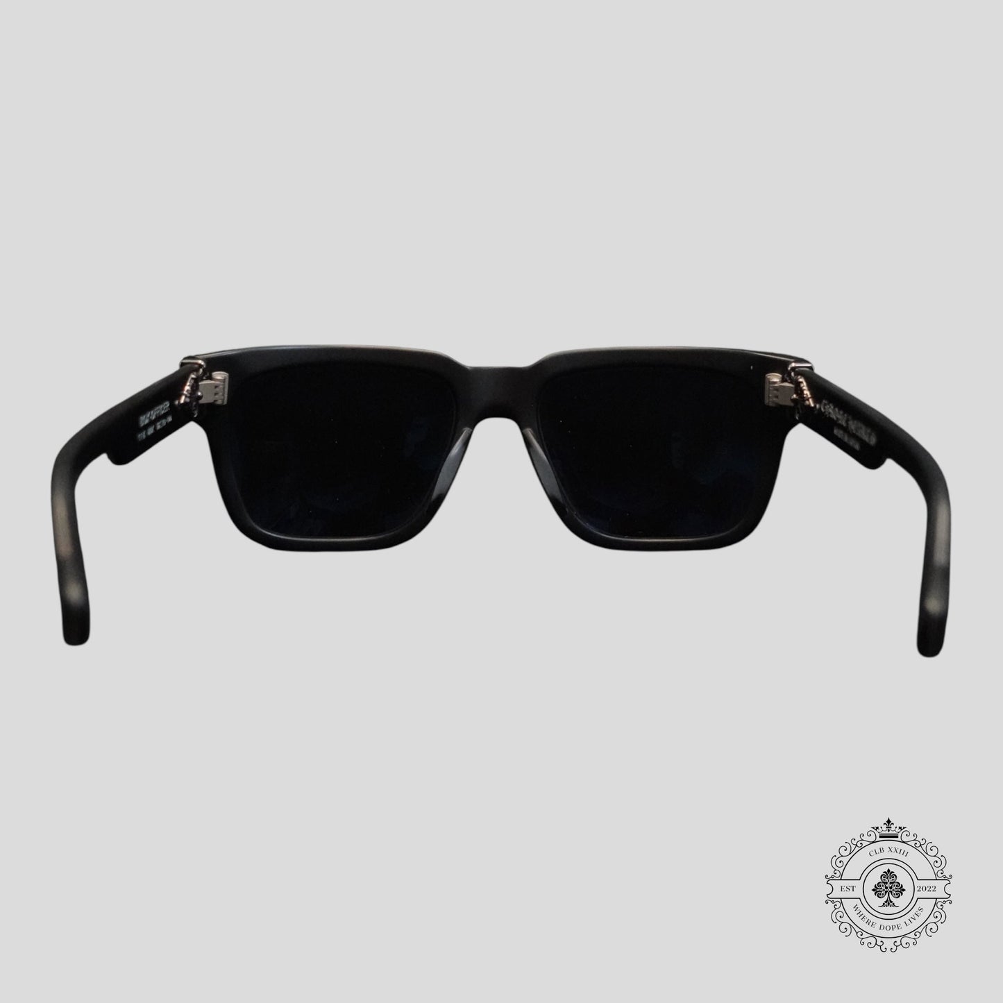 Chrome Hearts Box Officer Sunglasses in Matte Black/Silver