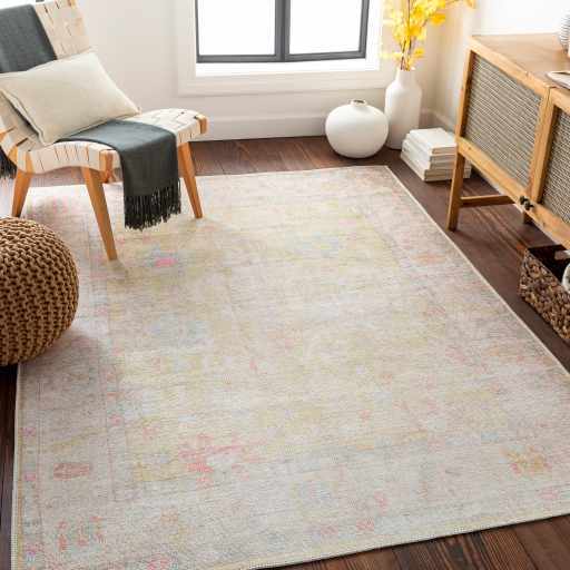 Bozkurt Vintage Flat Pile Washable Rug-3