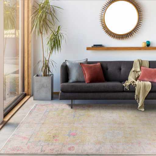 Bozkurt Vintage Flat Pile Washable Rug-2