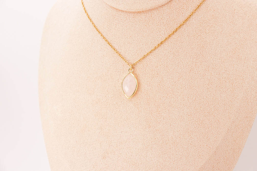 Pendant | Rose Quartz Almond-2