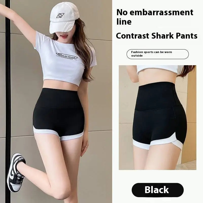 Brown High Waisted Hip Lifting Sports Shorts