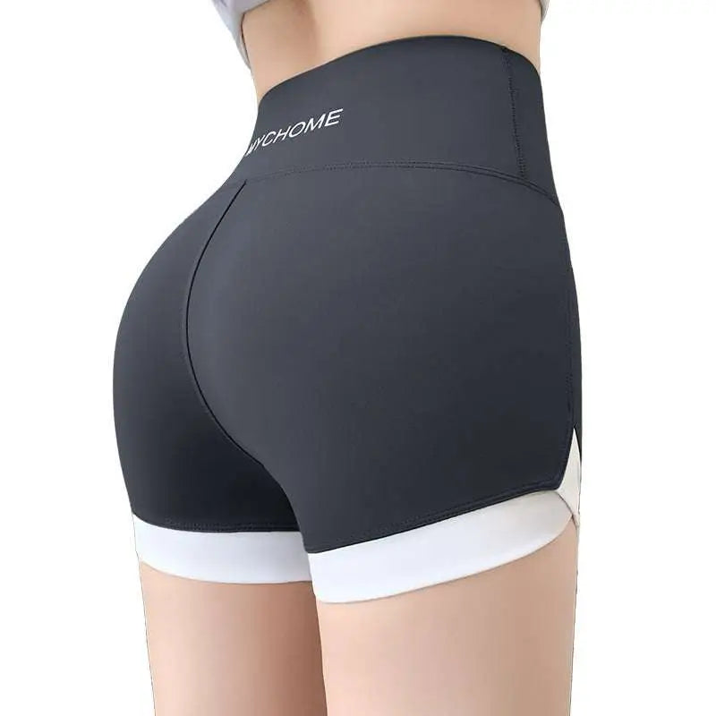 Brown High Waisted Hip Lifting Sports Shorts