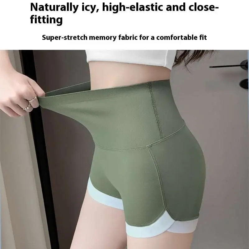 Brown High Waisted Hip Lifting Sports Shorts