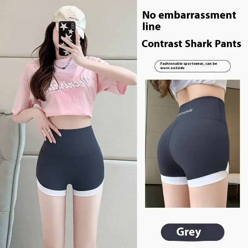 Brown High Waisted Hip Lifting Sports Shorts
