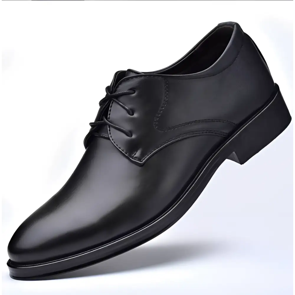 Brown Pointed Toe Leather Shoes with Black Sole