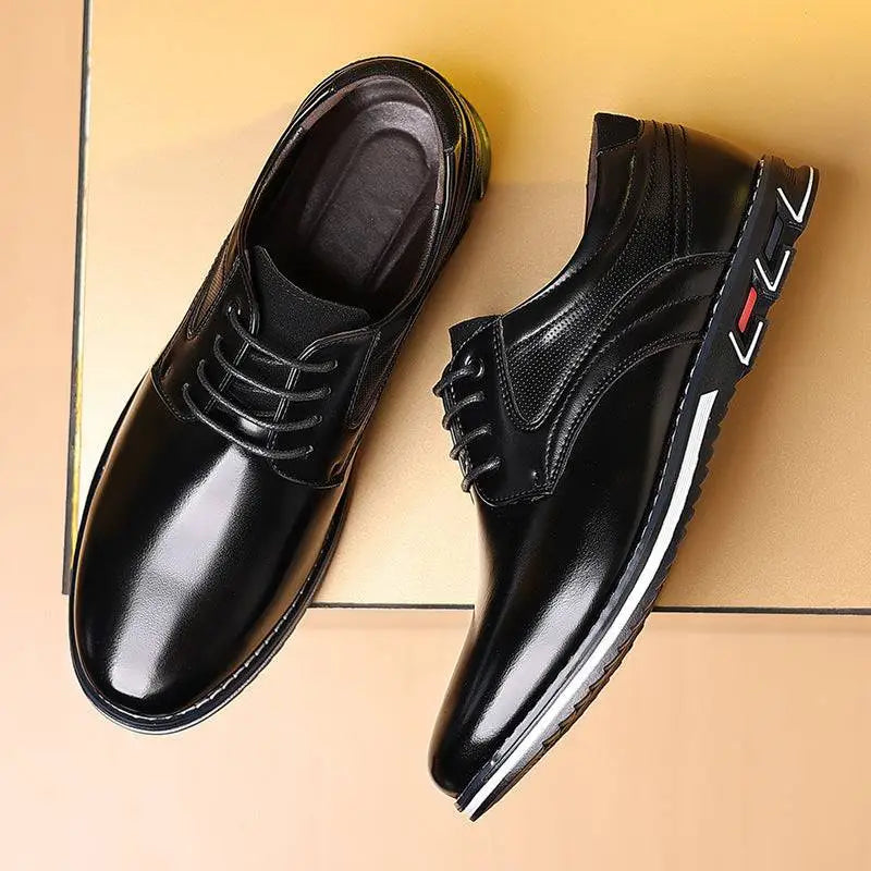 Brown Textured Work Fashion Leather Shoes