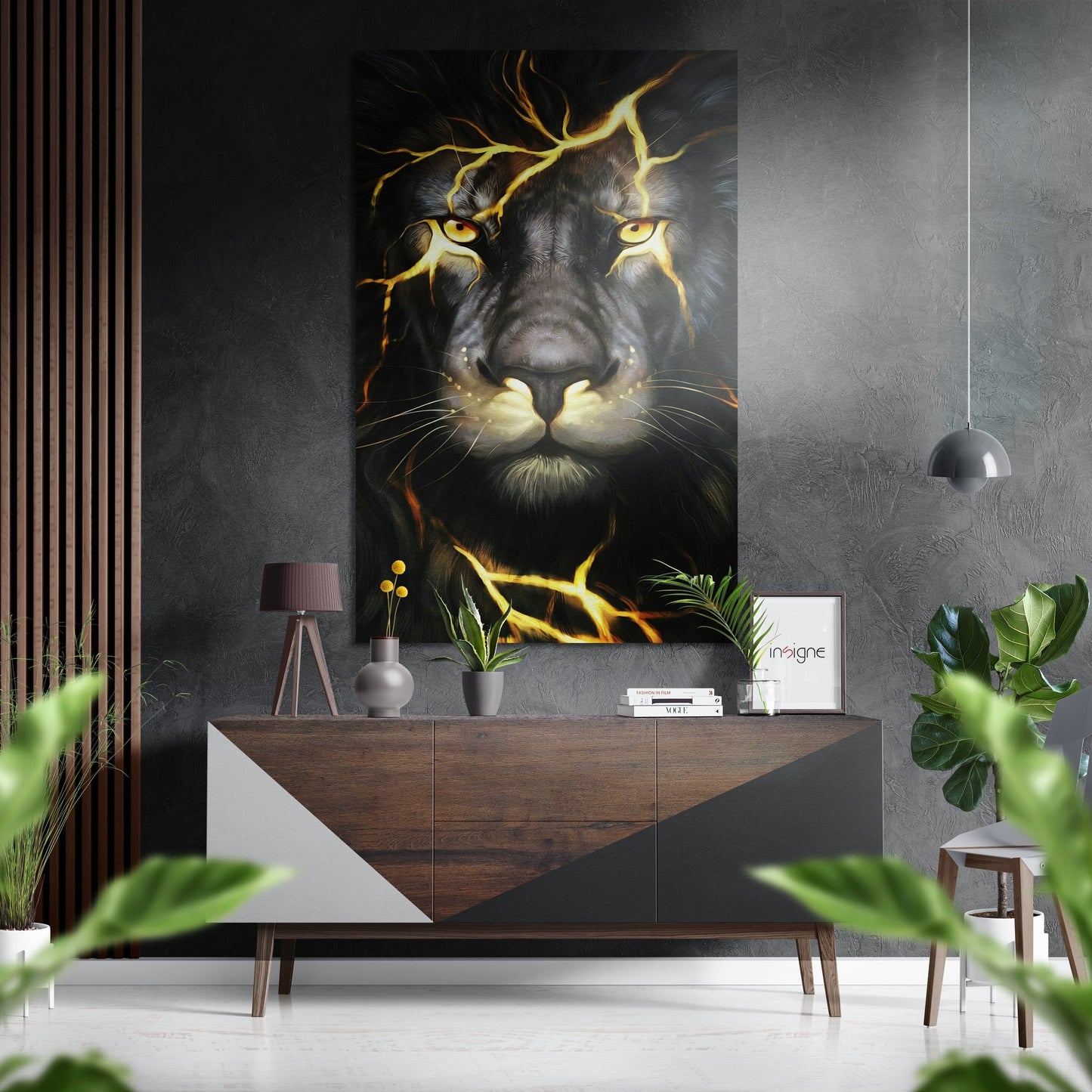 Lion Brushed Aluminium Dibond Wall Art
