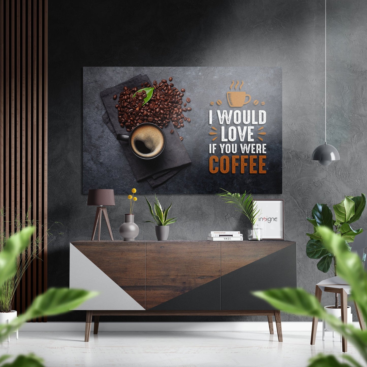 Coffee Brushed Aluminium Dibond Wall Art