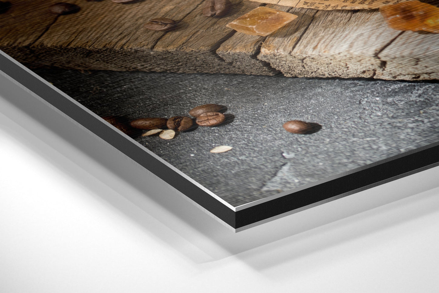 Coffee Brushed Aluminium Dibond Wall Art