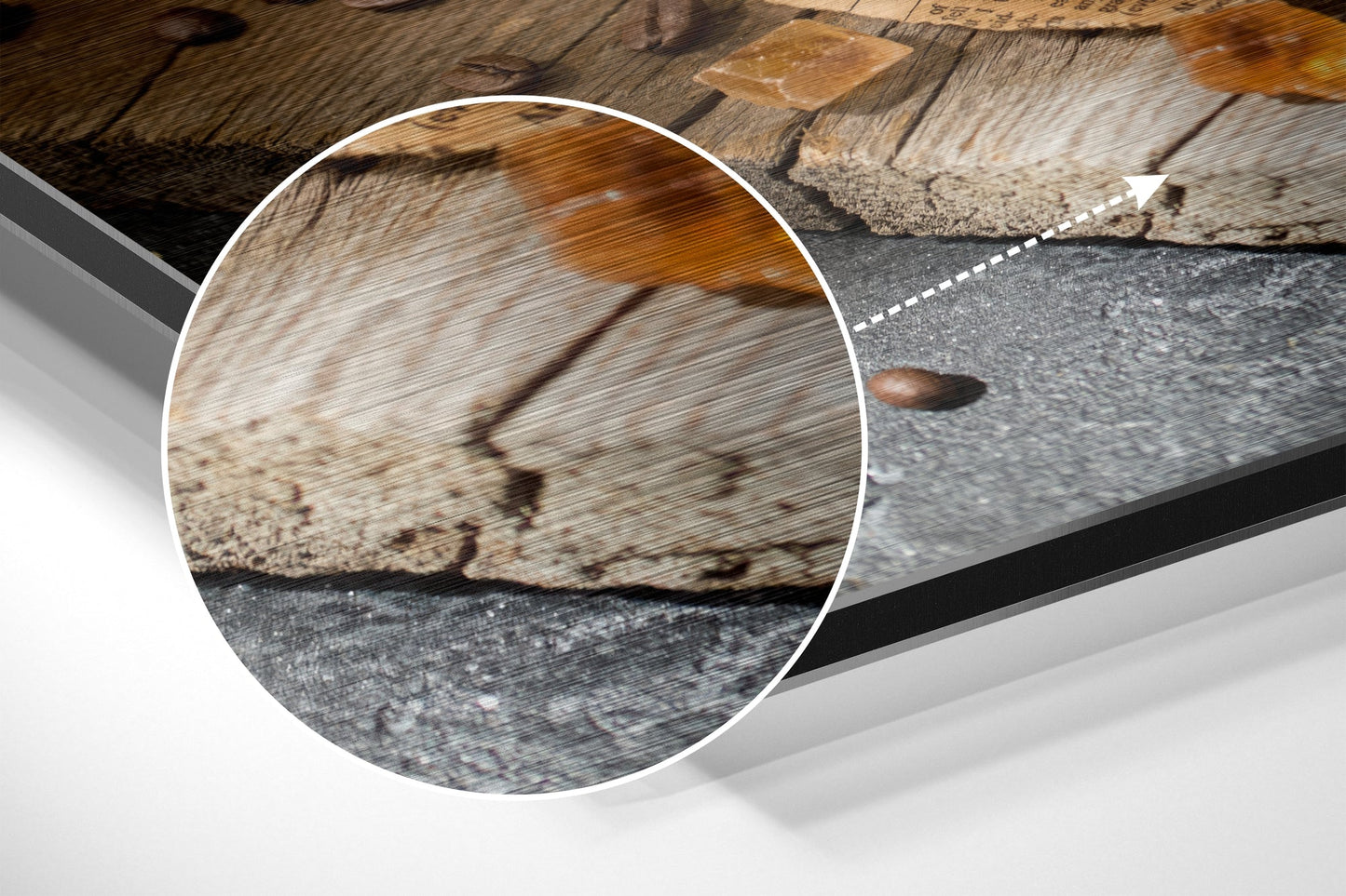 Coffee Brushed Aluminium Dibond Wall Art