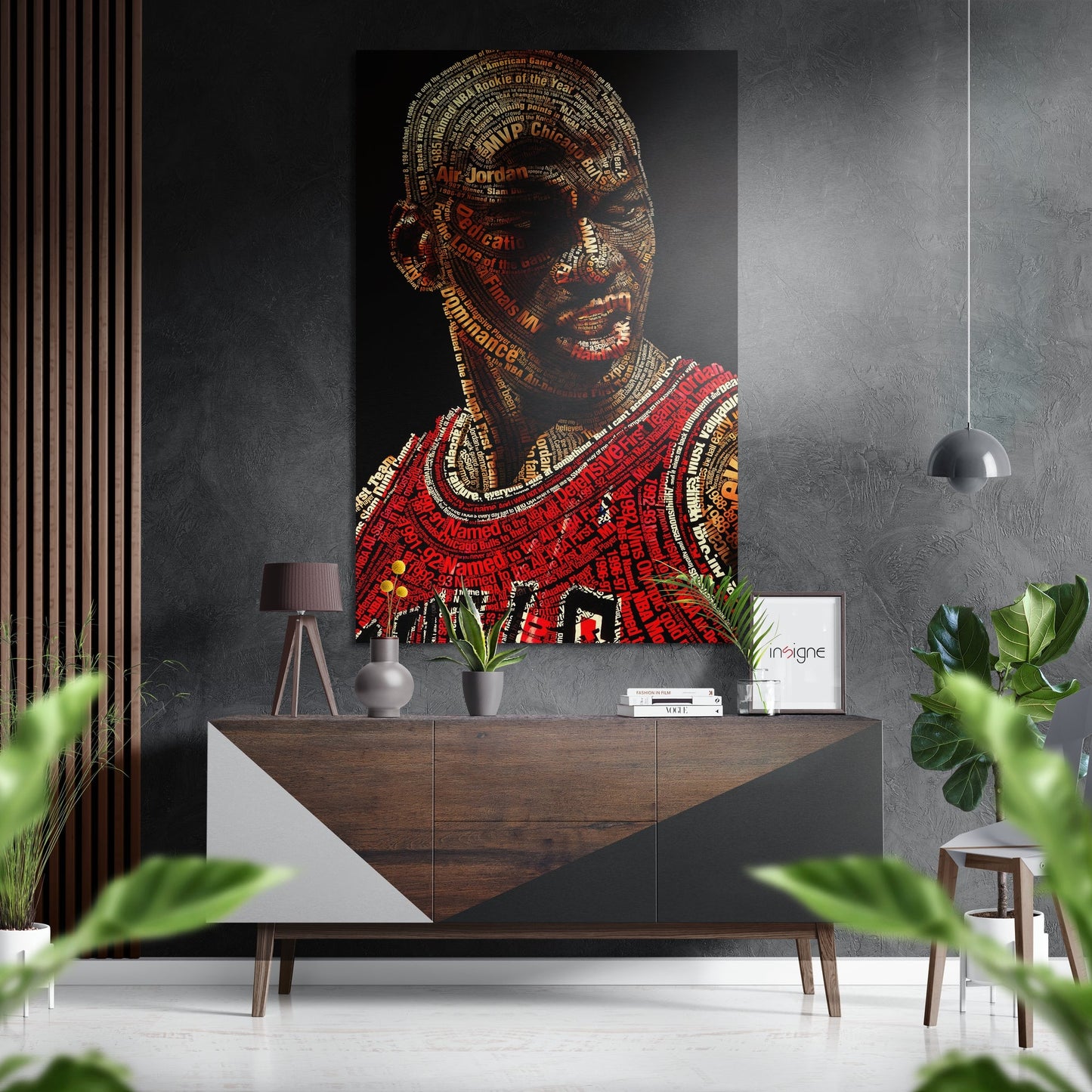 Micheal Jordan Brushed Aluminium Dibond Wall Art