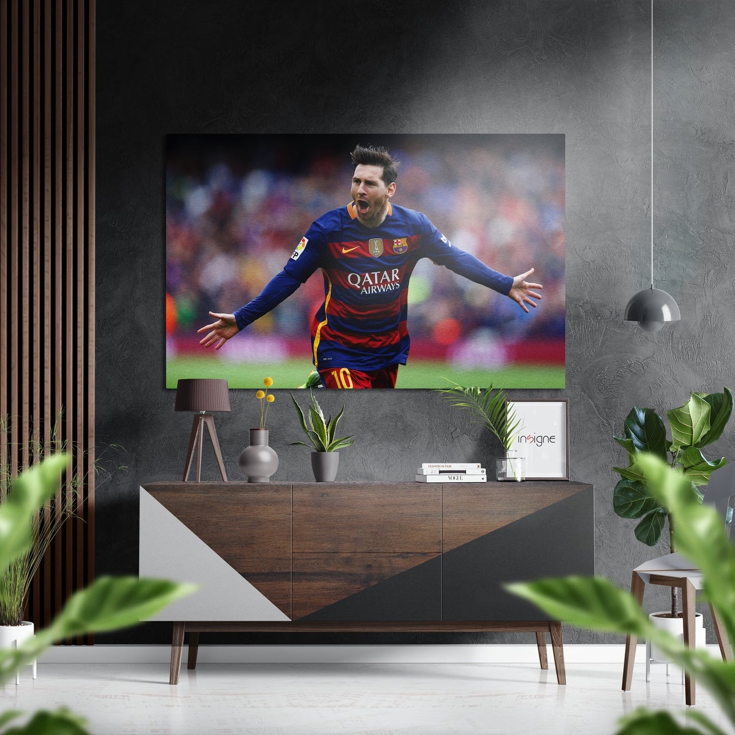 Messi Brushed Aluminium Dibond Wall Art