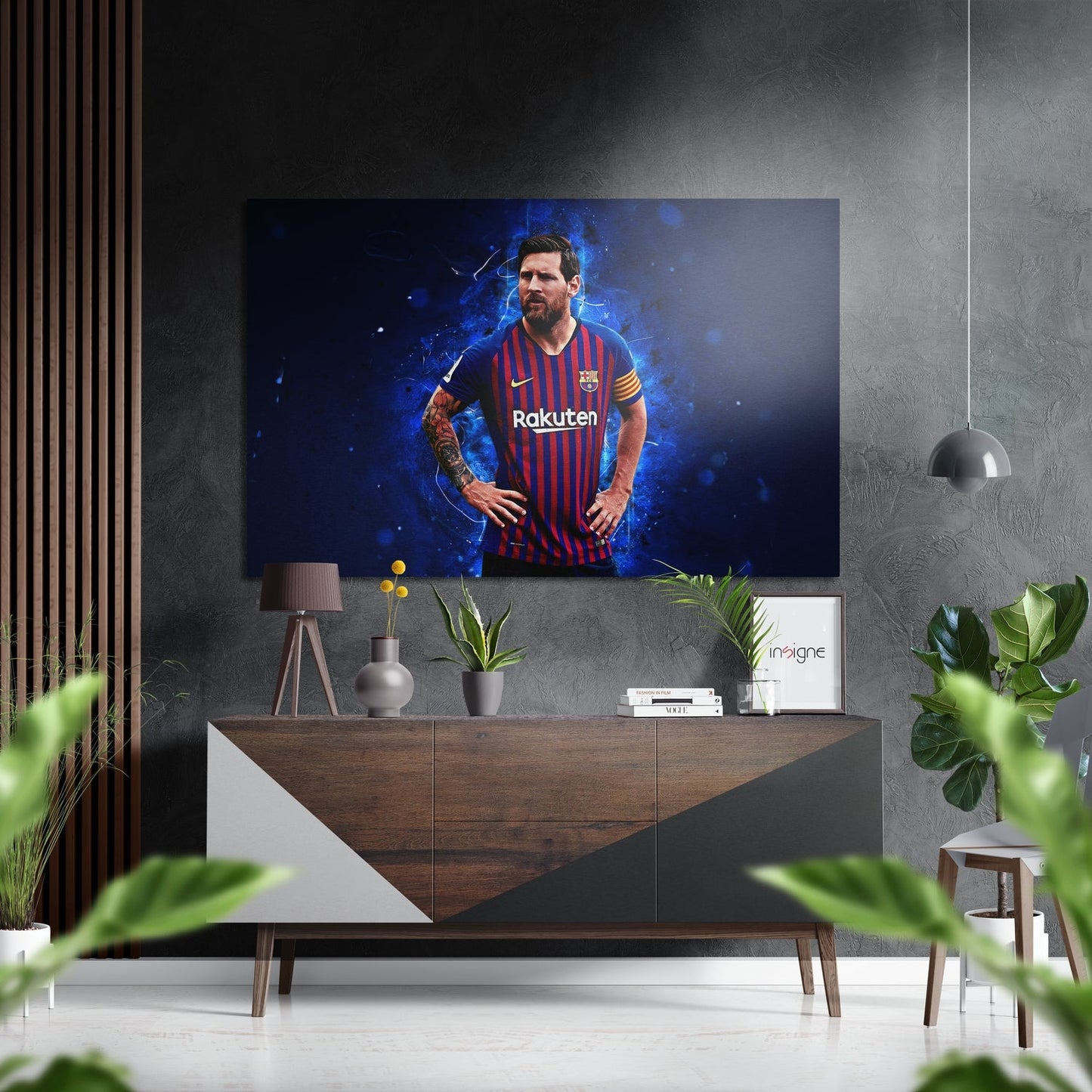 Messi Brushed Aluminium Dibond Wall Art