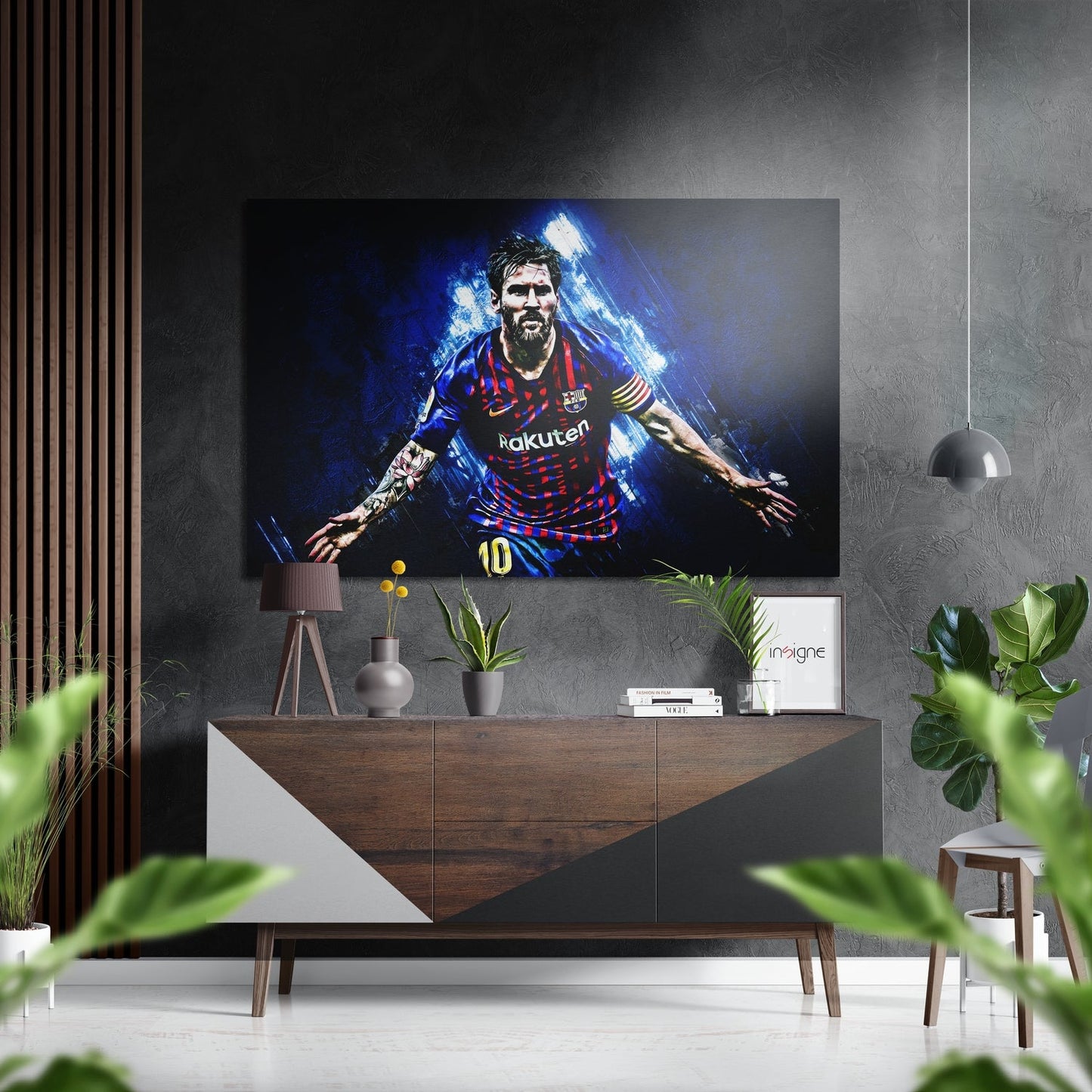Messi Brushed Aluminium Dibond Wall Art