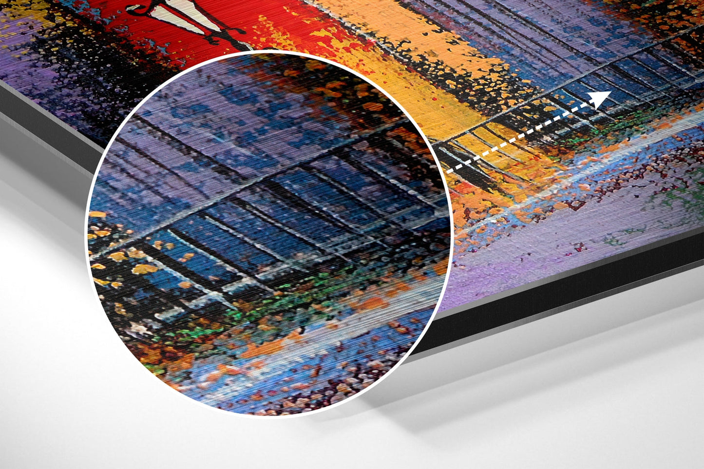 City of Colors Brushed Aluminium Dibond Wall Art