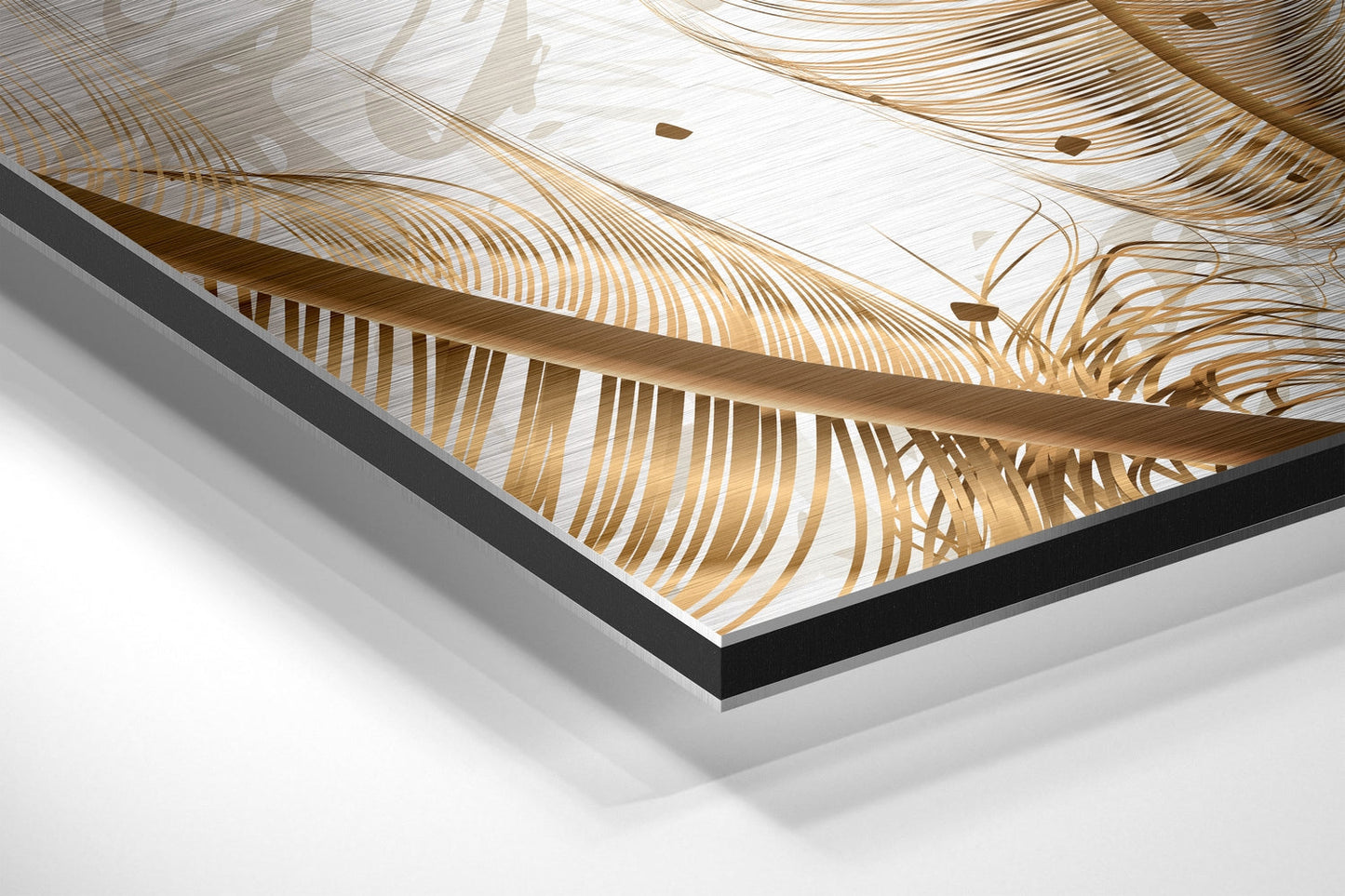 Feathers Brushed Aluminium Dibond Wall Art