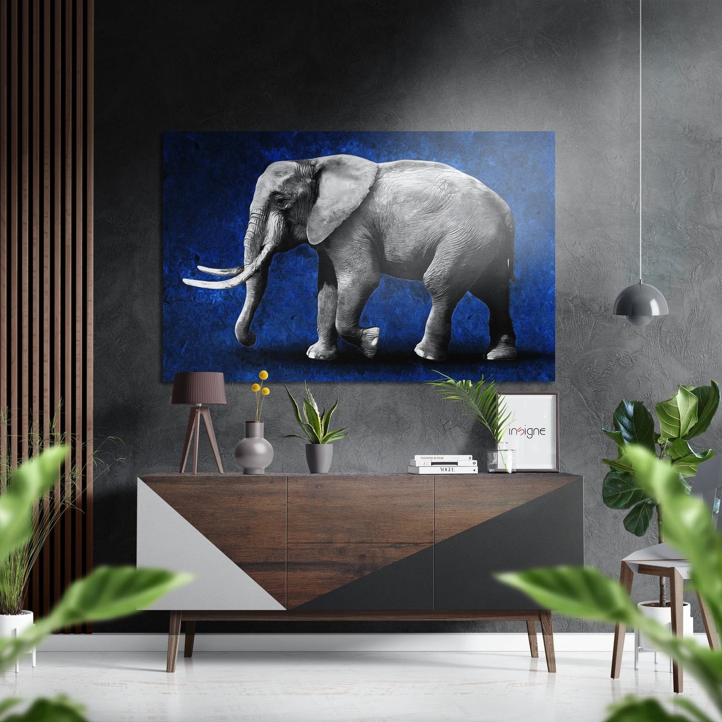 Elephant Brushed Aluminium Dibond Wall Art