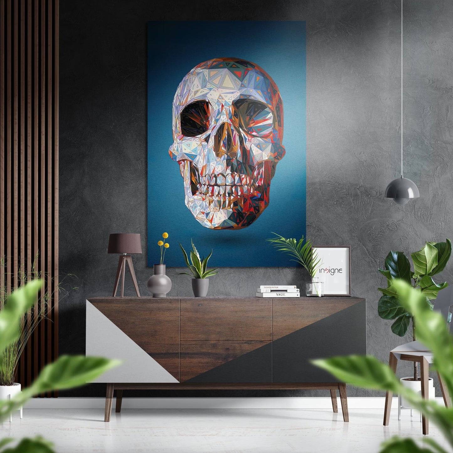 Skull Brushed Aluminium Dibond Wall Art