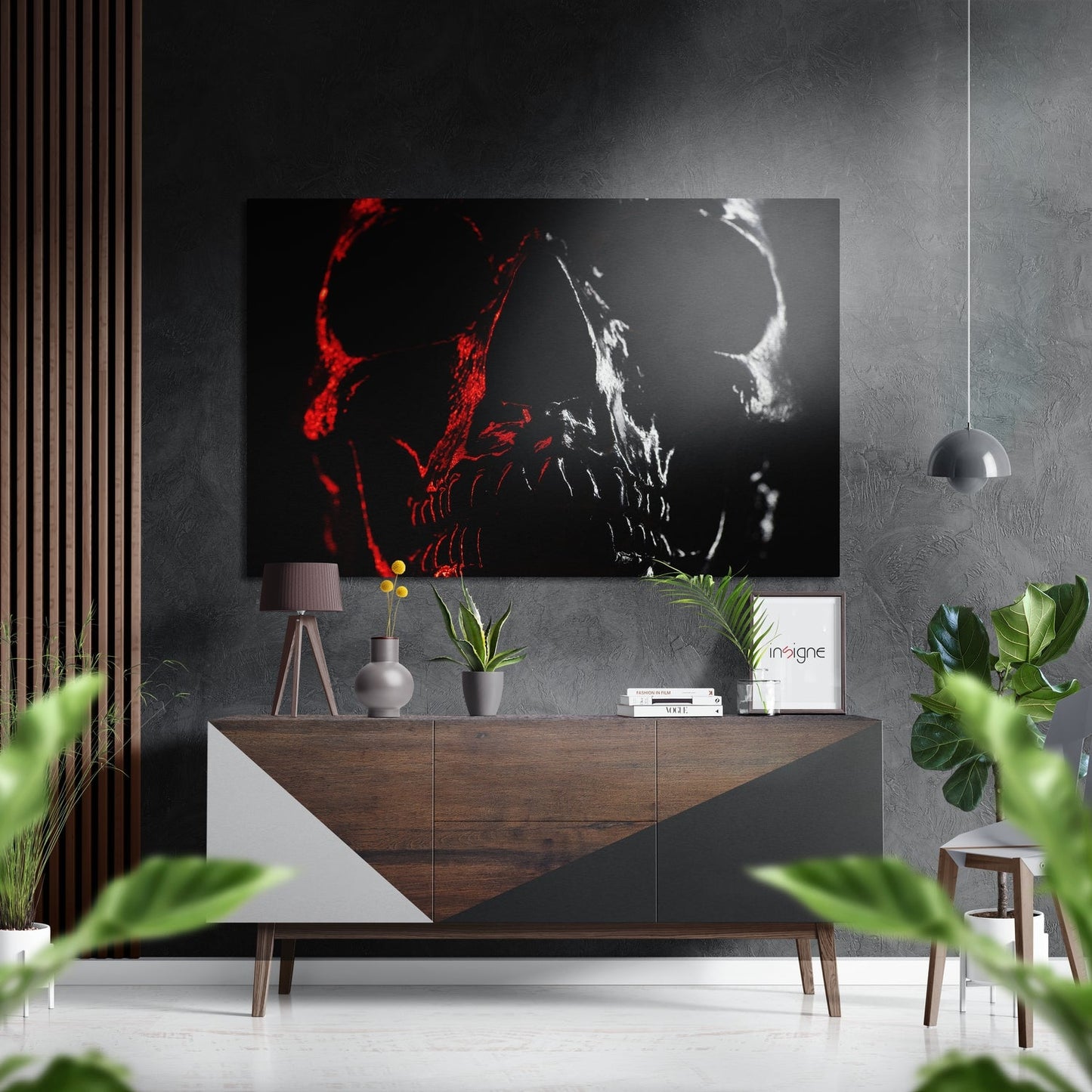 Skull Brushed Aluminium Dibond Wall Art