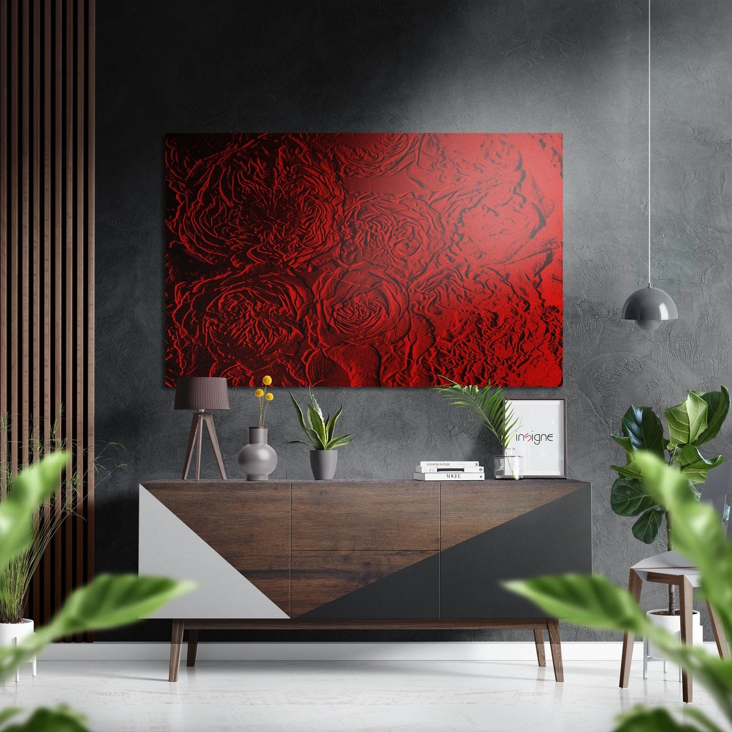 Abstract Roses Brushed Aluminium Dibond Wall Art