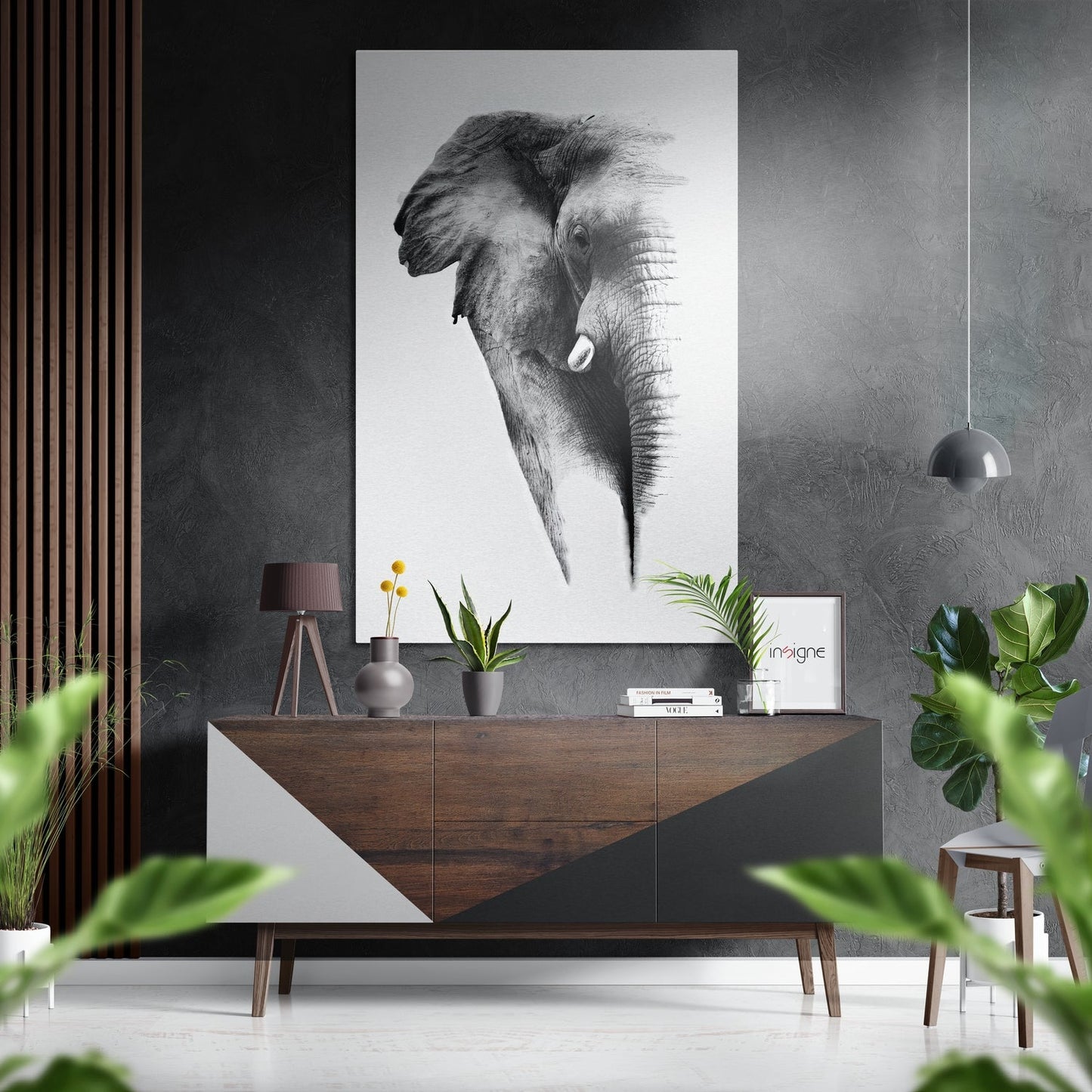 Elephant Brushed Aluminium Dibond Wall Art