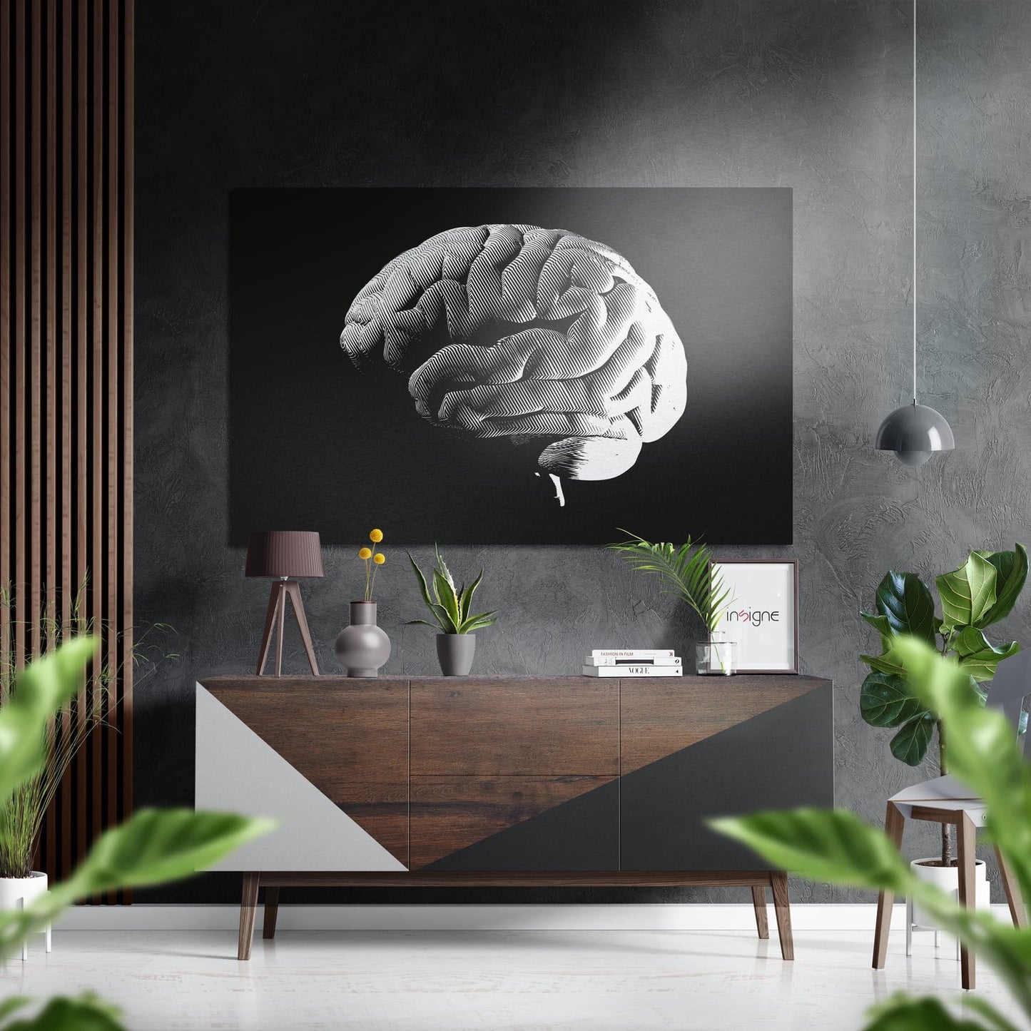 Brain Brushed Aluminium Dibond Wall Art