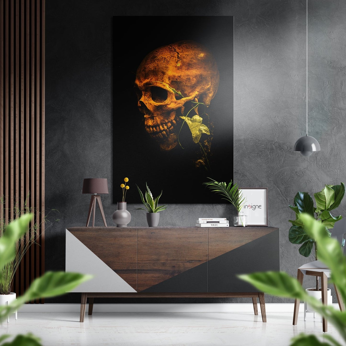 Skull Brushed Aluminium Dibond Wall Art