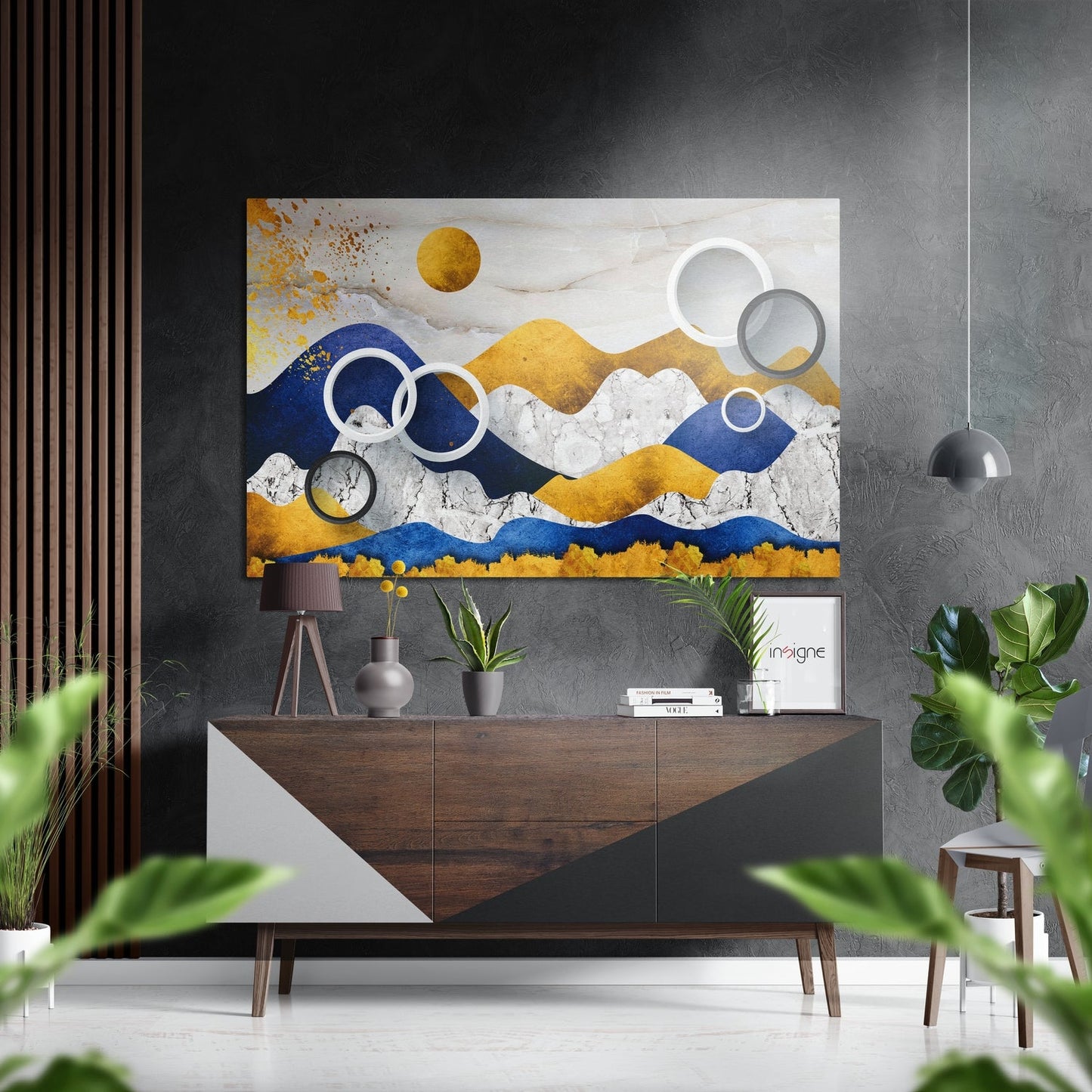 Wave Mountains Brushed Aluminium Dibond Wall Art