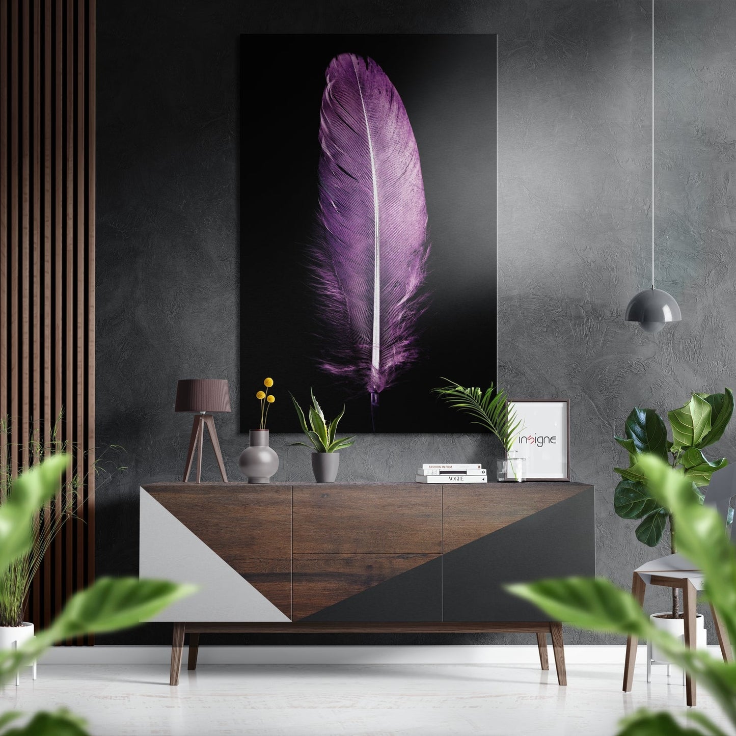 Feather Brushed Aluminium Dibond Wall Art
