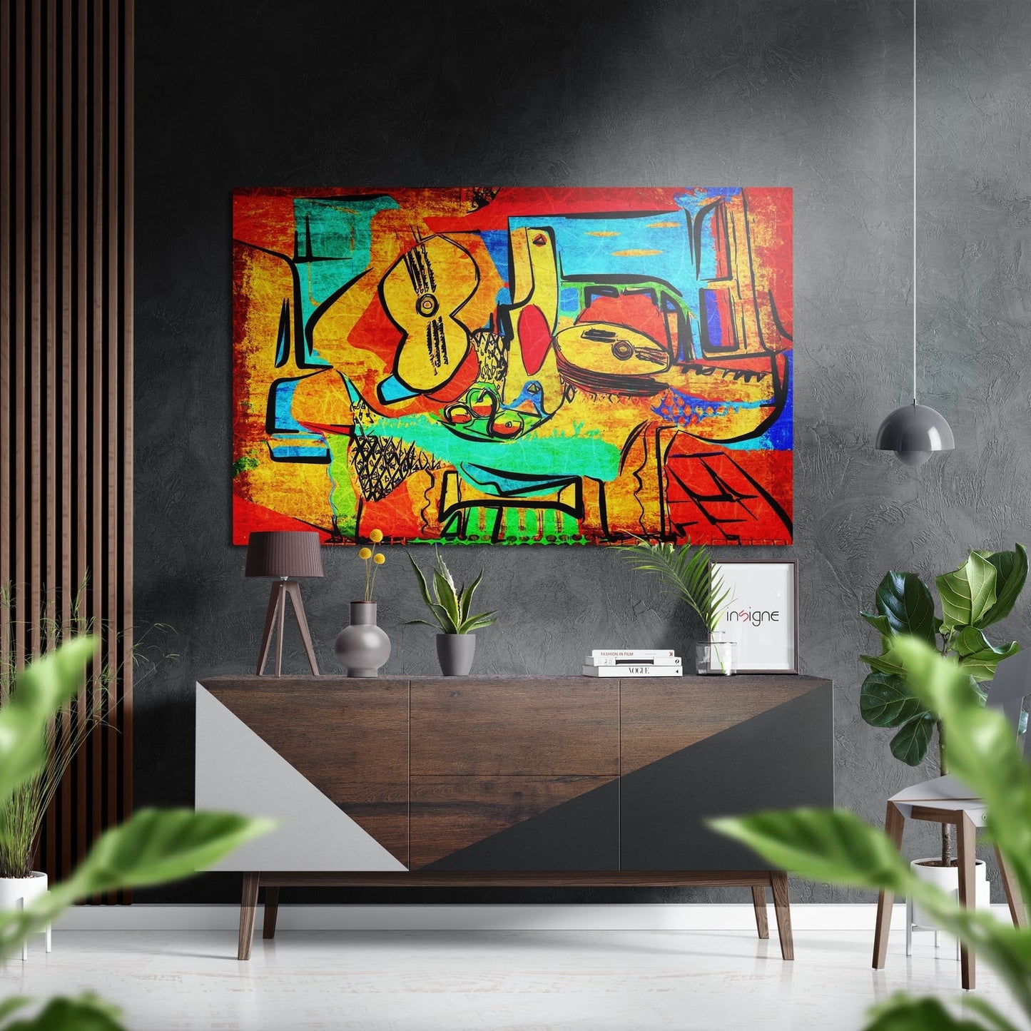 Picasso Style Brushed Aluminium Dibond Wall Art