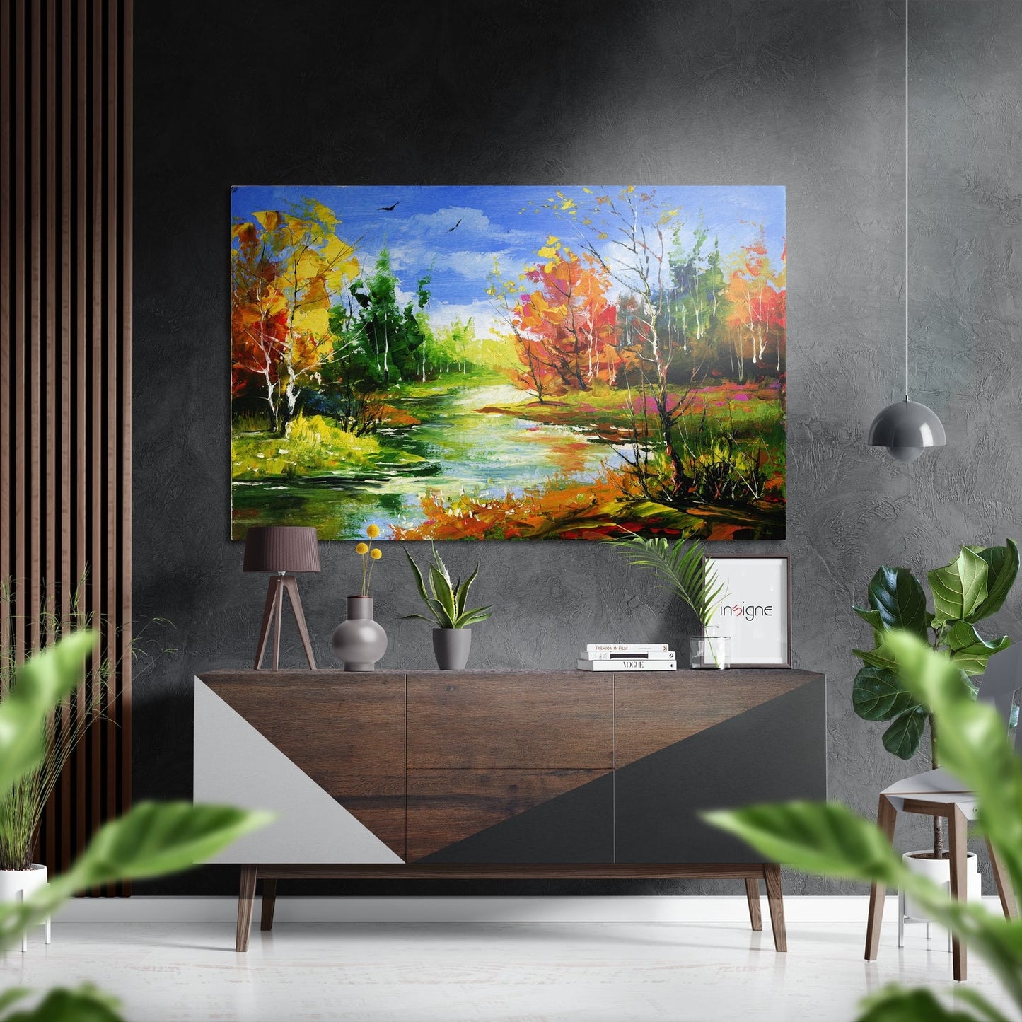 Lake View Brushed Aluminium Dibond Wall Art