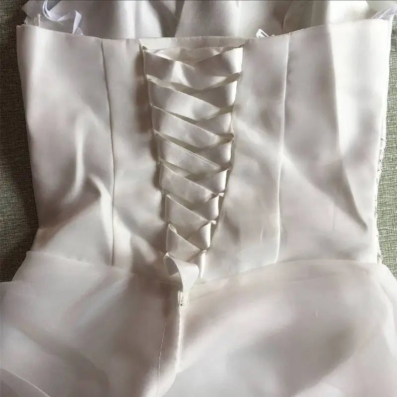 Bustier Korean Princess Beaded Tulle Wedding Dress