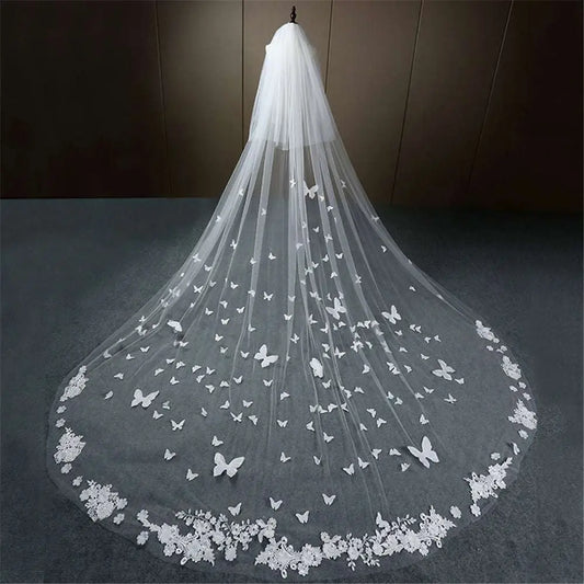 Butterfly Lace Sky Veil Bridal Wedding Dress