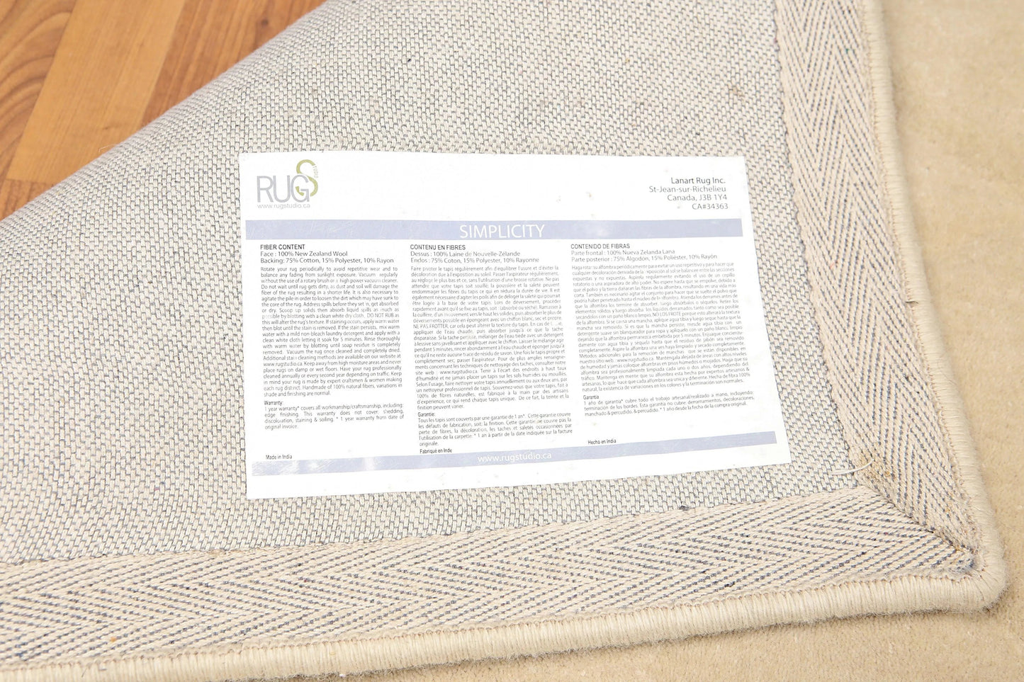 5' x 8' Designer Embossed Diamond Pattern 100% Wool Area Rug Beige-2