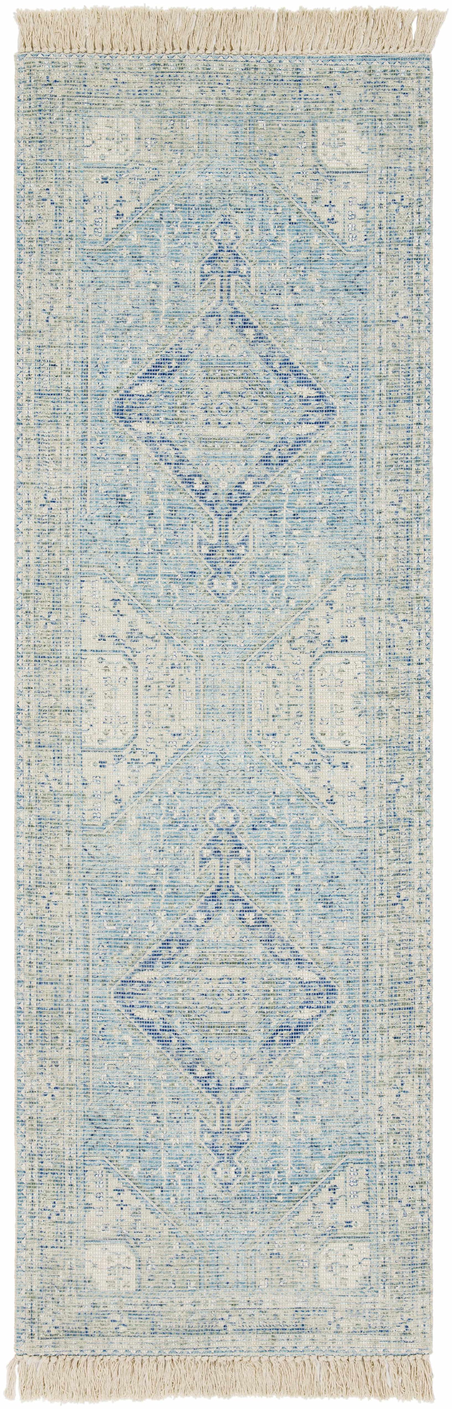 Byers Handmade Cotton-blend Aqua Rug-5