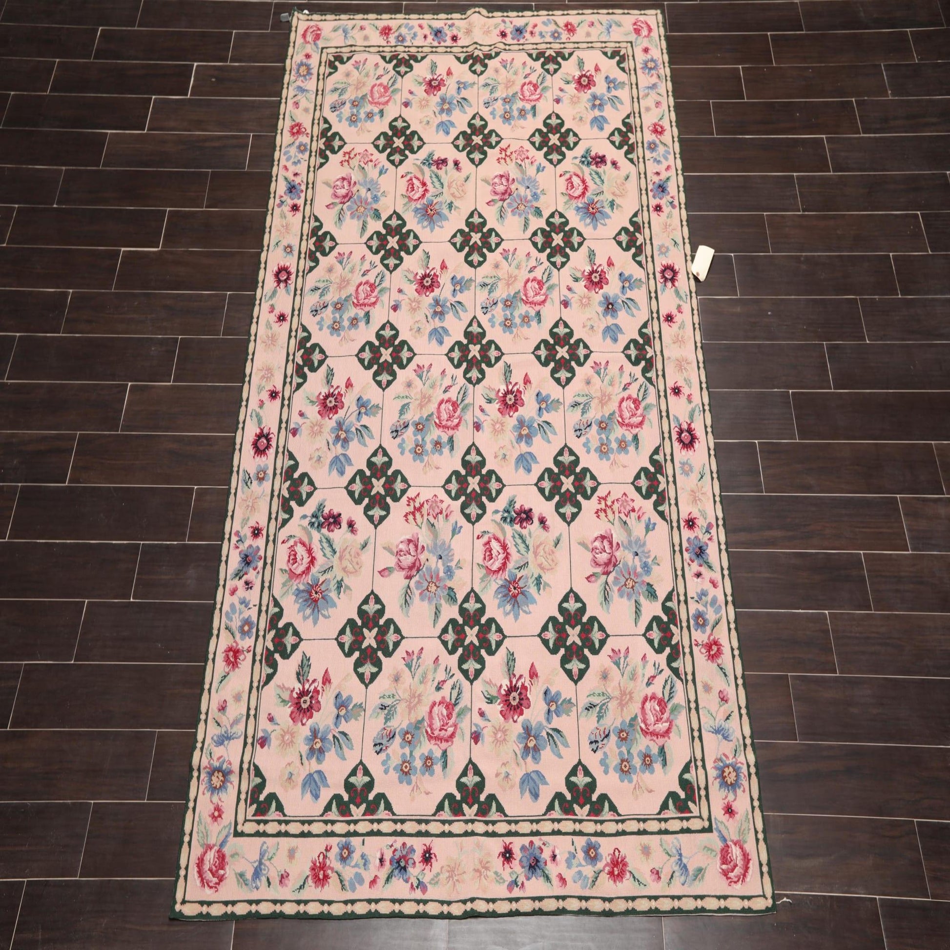 5'9" x 8'9" Hand Woven Traditional French Aubusson Needlepoint Area Rug Apricot-1