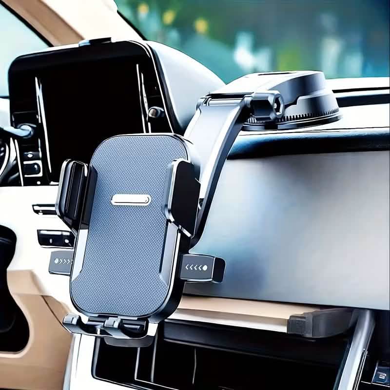 Adjustable Car Phone Holder – Suction Cup Dashboard Mount, Anti-Slip Grip, iPhone & Android