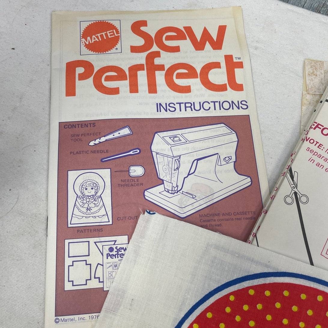 Vintage 1976 Mattel Inc Sew Perfect Fabric Doll & More Patterns Instruction Kit