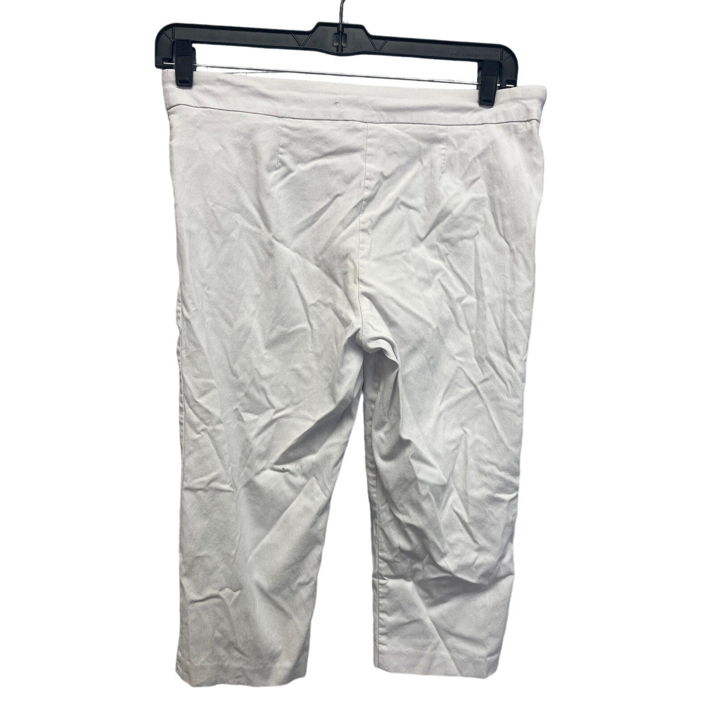 Simply Vera Time & Tru Womens Large Cropped White Cotton Blend Capri Pants