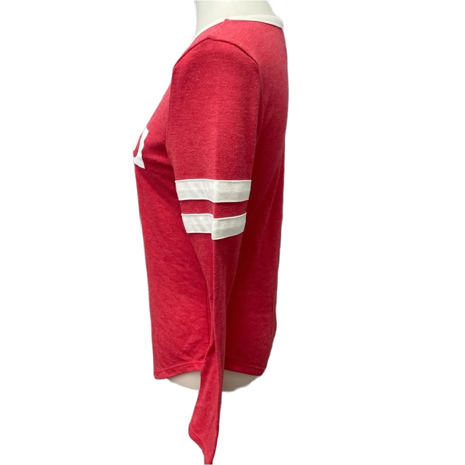 Jerry Leigh Juniors XS Blessed Long Sleeve V-Neck Polyester Blend Striped Top