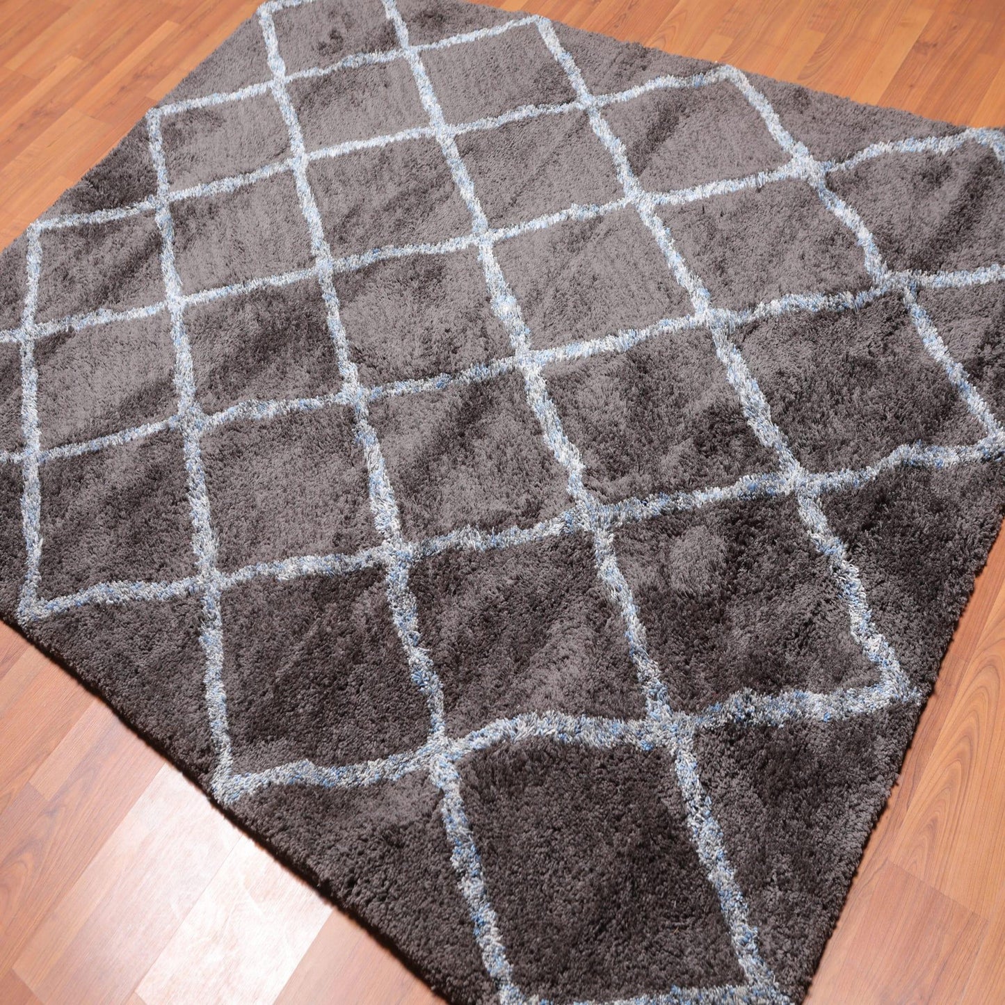 5'4" x 7'6" Handmade Super soft Moroccan Shag Area Rug Gray-3