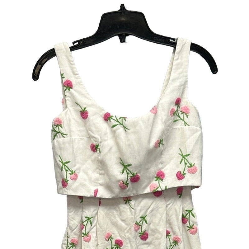 Vintage Miss Martini Jerry Parn Womens Small Sleeveless Embroidered Floral Dress