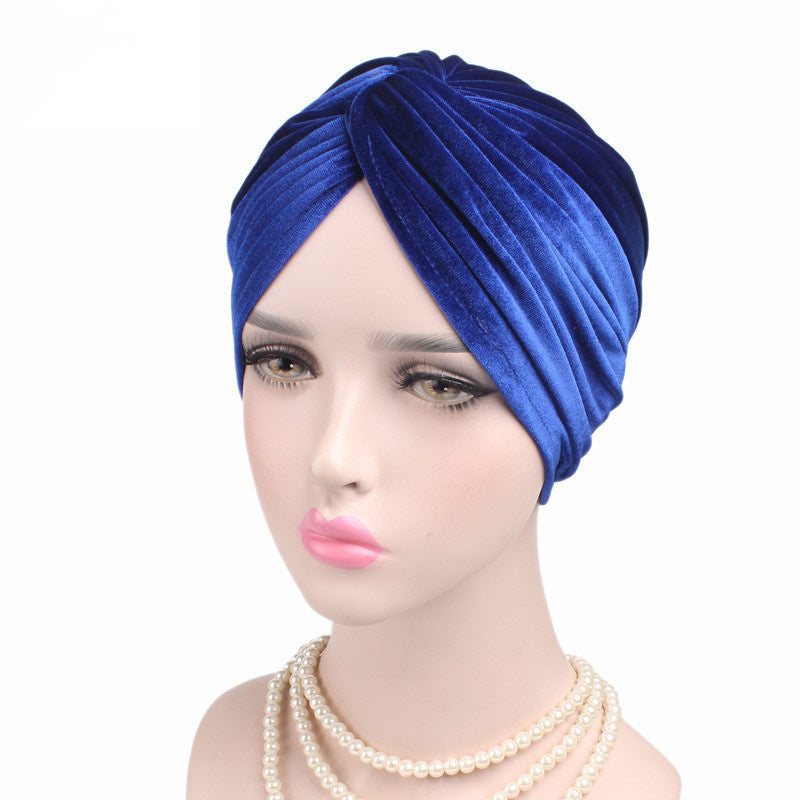 Autumn Winter Velvet Stretch Bandana Hat