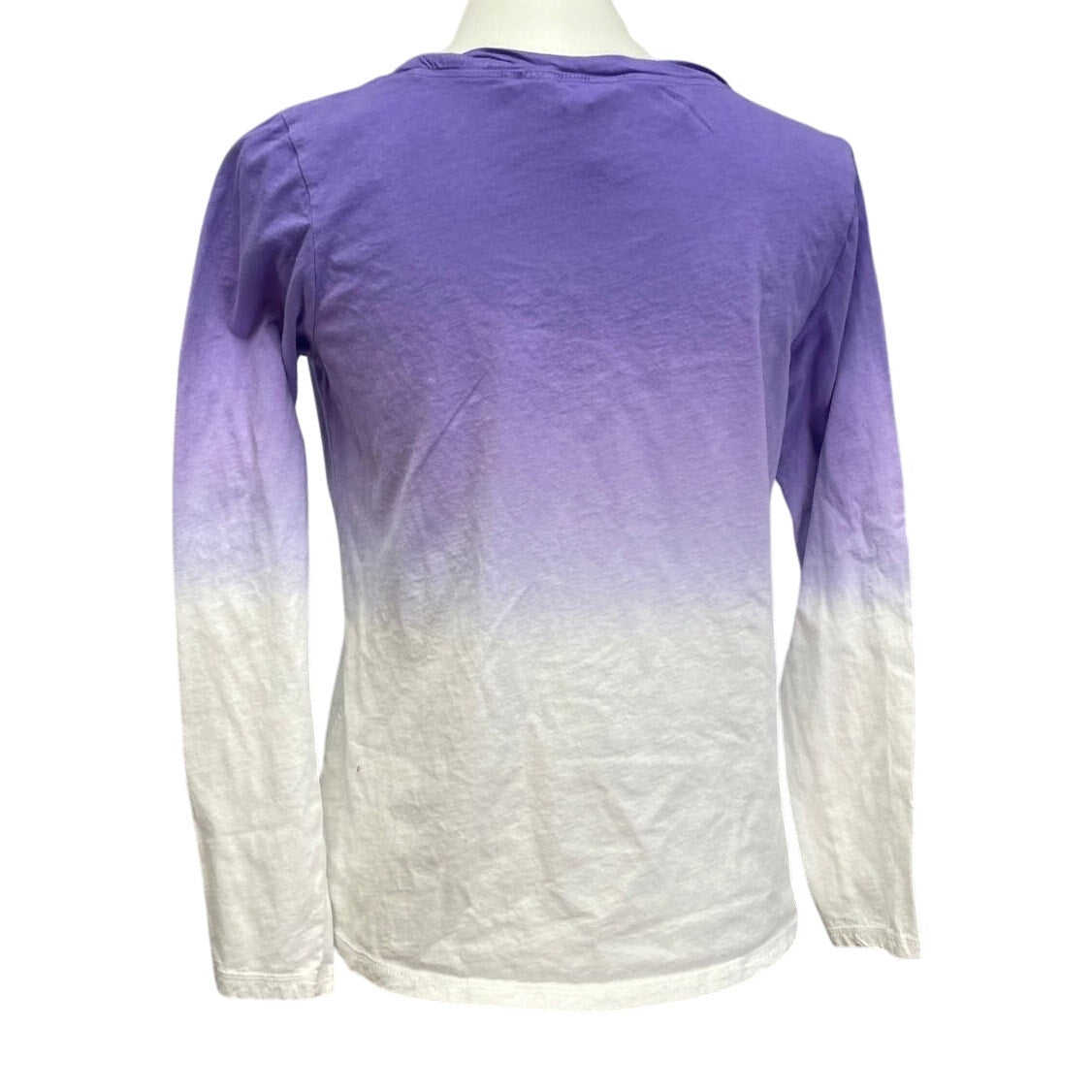 Hand Printed Upcycled XXS Dragonfly 100% Cotton Tie Dye Long Sleeve Crew Tee