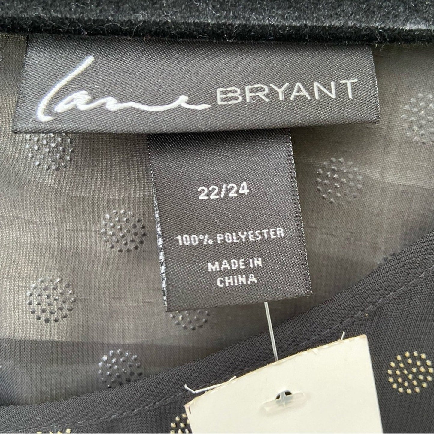 NWT New Lane Bryant Womens 22/24 Black Polka Dot Short Sleeve Sheer Blouse
