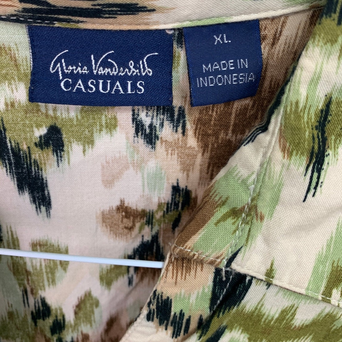 Lot of 4 Gloria Vanderbilt MOA Womens XL Short Sleeve Floral Tropical Shirts